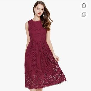 VEIISAR Womens Fashion Sleeveless Lace Fit Elegant Cocktail Party Dress